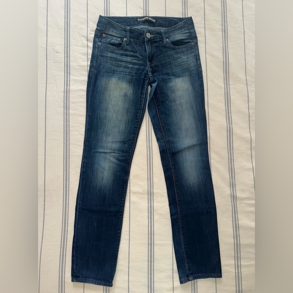 EXPRESS Women's Low Skinny Rise Blue Jeans
